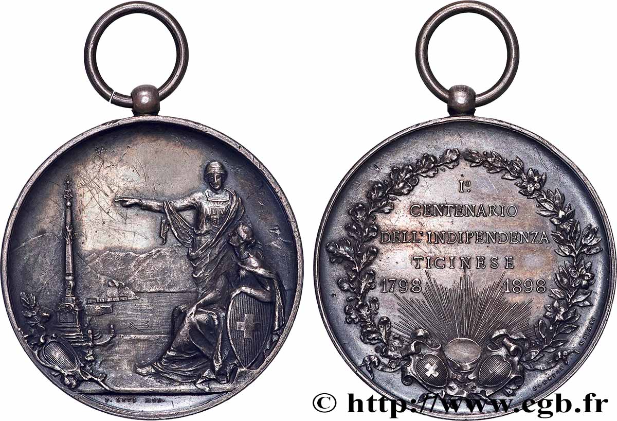SUISSE - CANTON OF TICINO Médaille, Centenaire de l’indépendance du Tessin AU