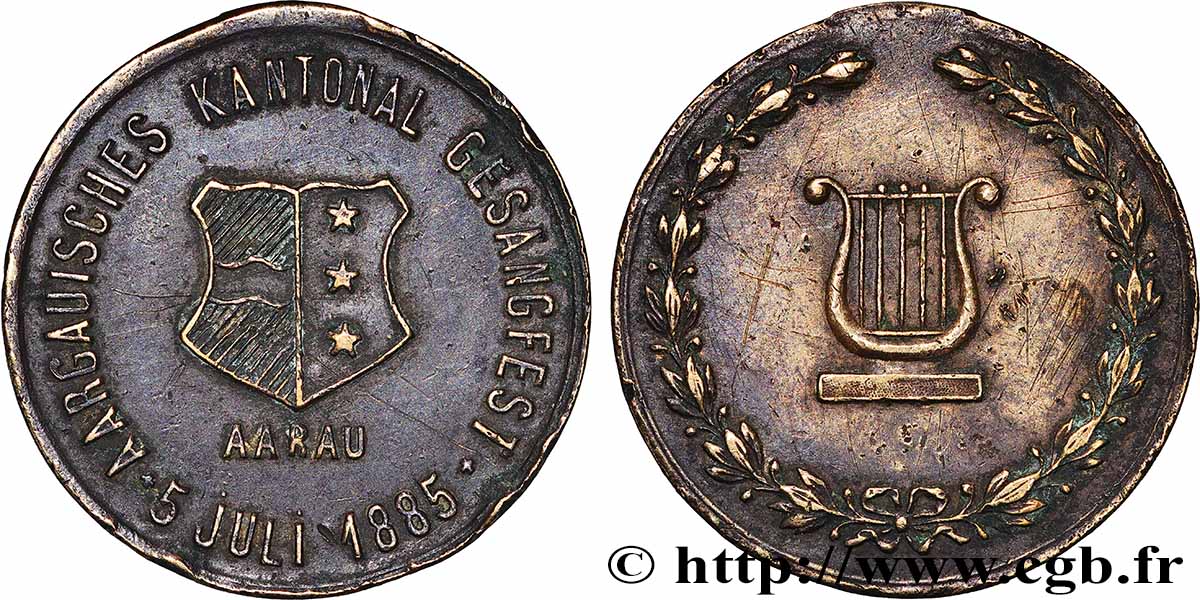 SVIZZERA - CANTONE ARGOVIA Médaille, Festival de chant cantonal BB