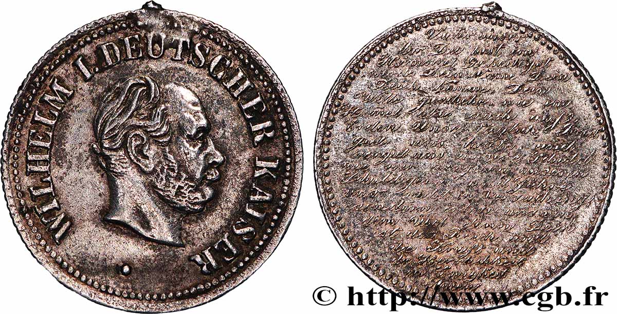 ALLEMAGNE - ROYAUME DE PRUSSE - GUILLAUME Ier Médaille, Notre Père SS