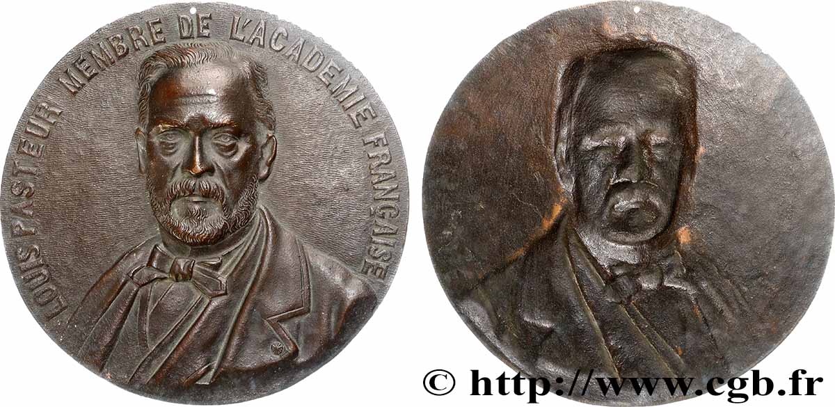 ACADÉMIE FRANÇAISE Fonte, Louis Pasteur, membre de l’Académie française TTB+