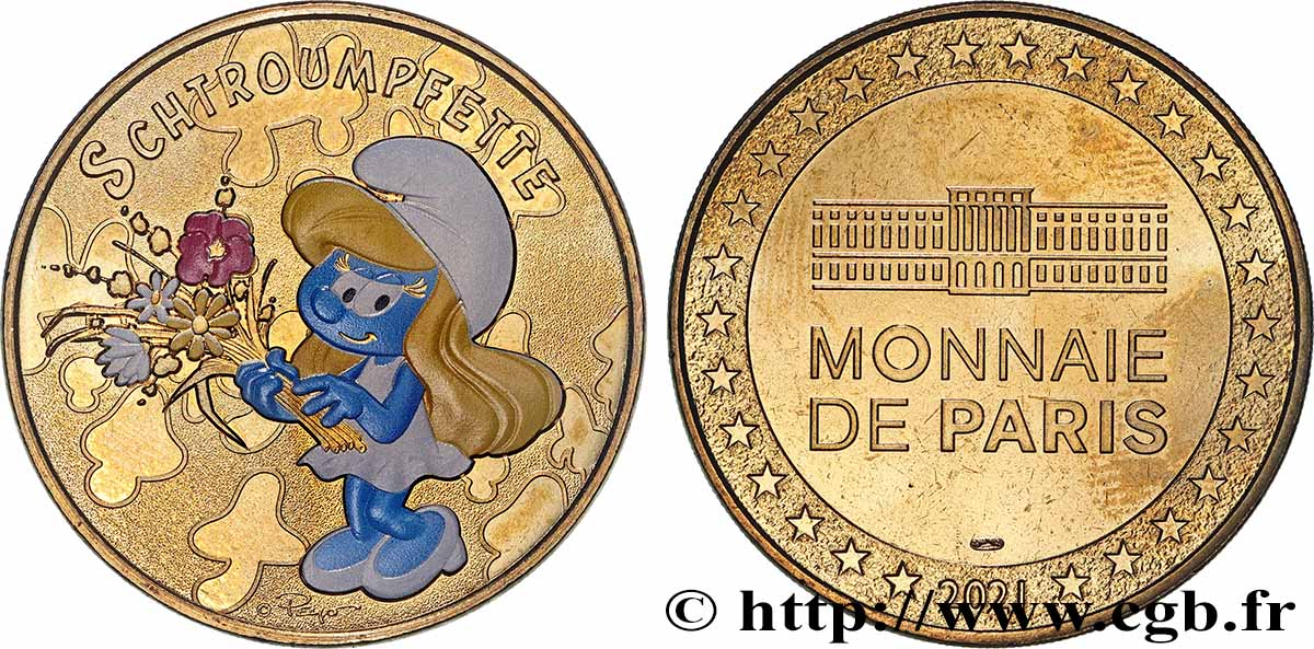 FUNFTE FRANZOSISCHE REPUBLIK Médaille, La schtroumpfette fVZ