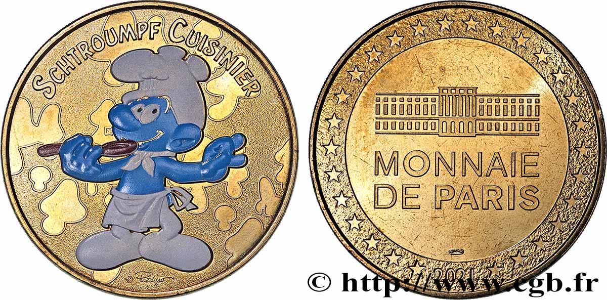 FUNFTE FRANZOSISCHE REPUBLIK Médaille, Le Schtroumpf cuisinier fVZ