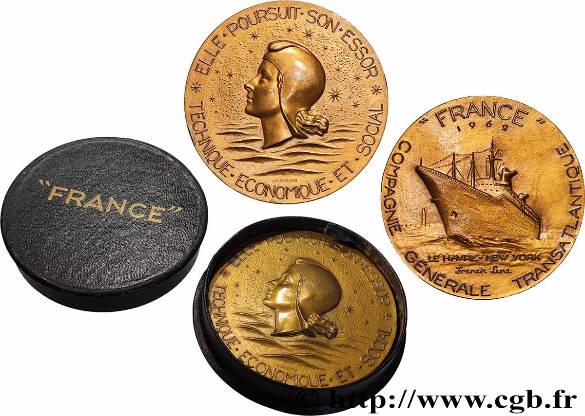 V REPUBLIC Médaille, Paquebot France AU