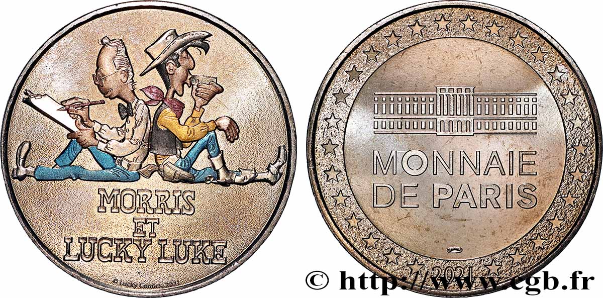 V REPUBLIC Médaille, Luckey Luke et Morris AU