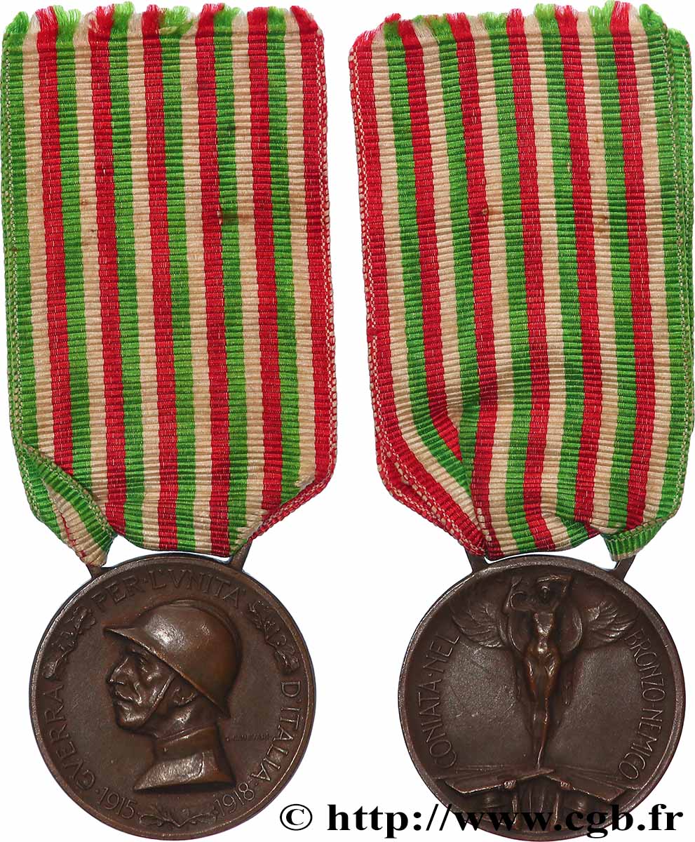 ITALY - VICTOR EMMANUEL III Médaille commémorative de la guerre italo-autrichienne 1915-1918 AU
