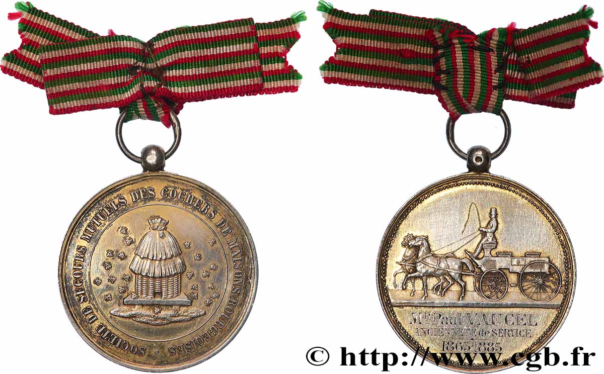 ASSURANCES Médaille, Société de secours mutuels des cochers des maisons bourgeoises AU