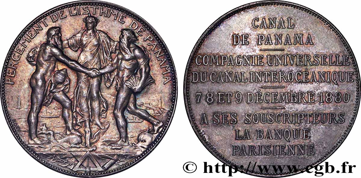 CANALS AND WATERWAY TRANSPORT Médaille, Banque Parisienne et Canal de Panama AU