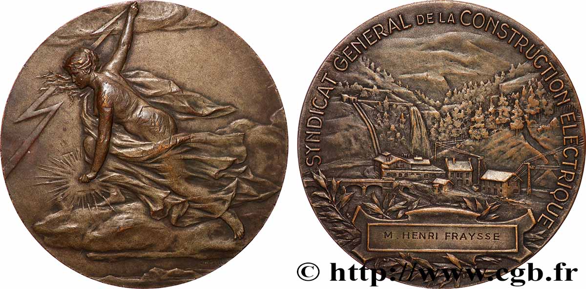 ASSOCIATIONS PROFESSIONNELLES - SYNDICATS Médaille, Syndicat général de la construction électrique TTB