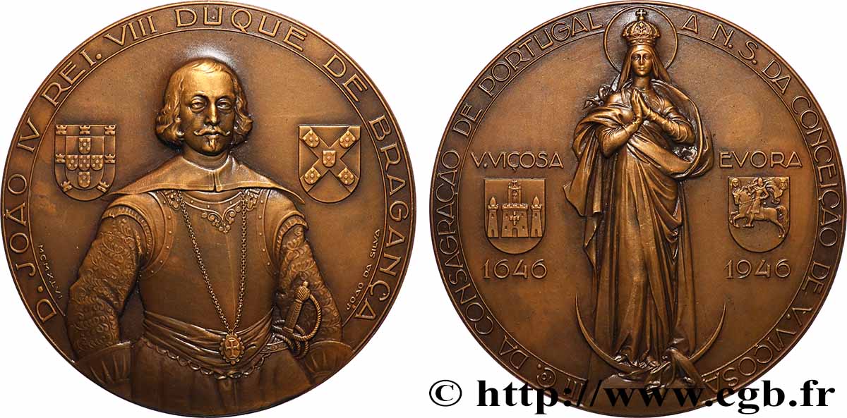 PORTUGAL Médaille, Hommage au Duc de Bragance AU