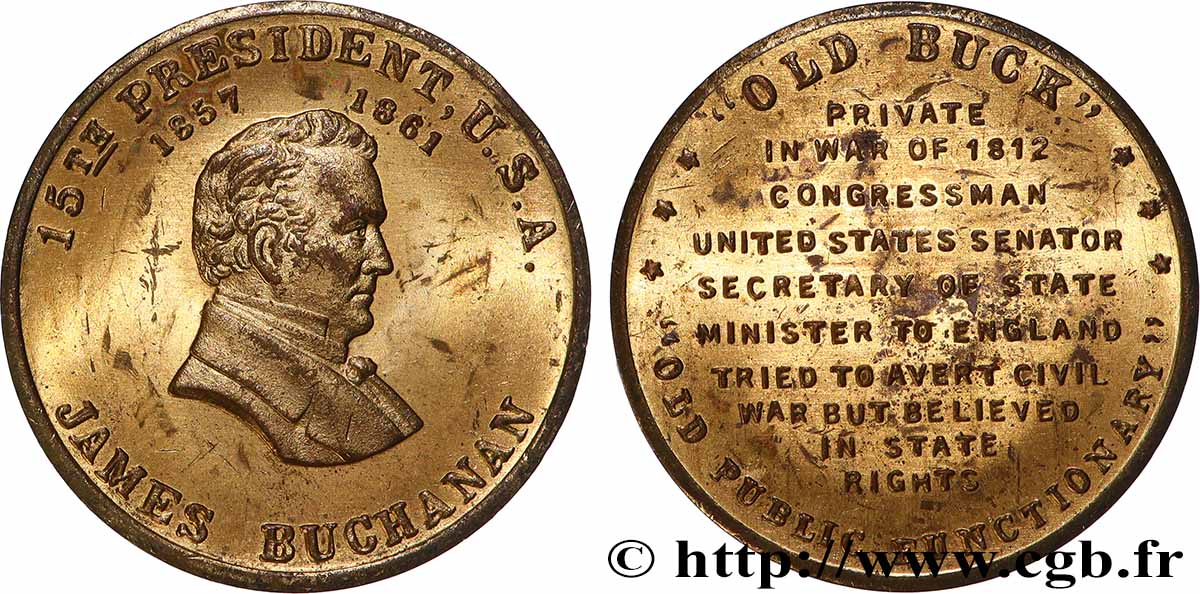 STATI UNITI D AMERICA Médaille, James Buchanan q.SPL