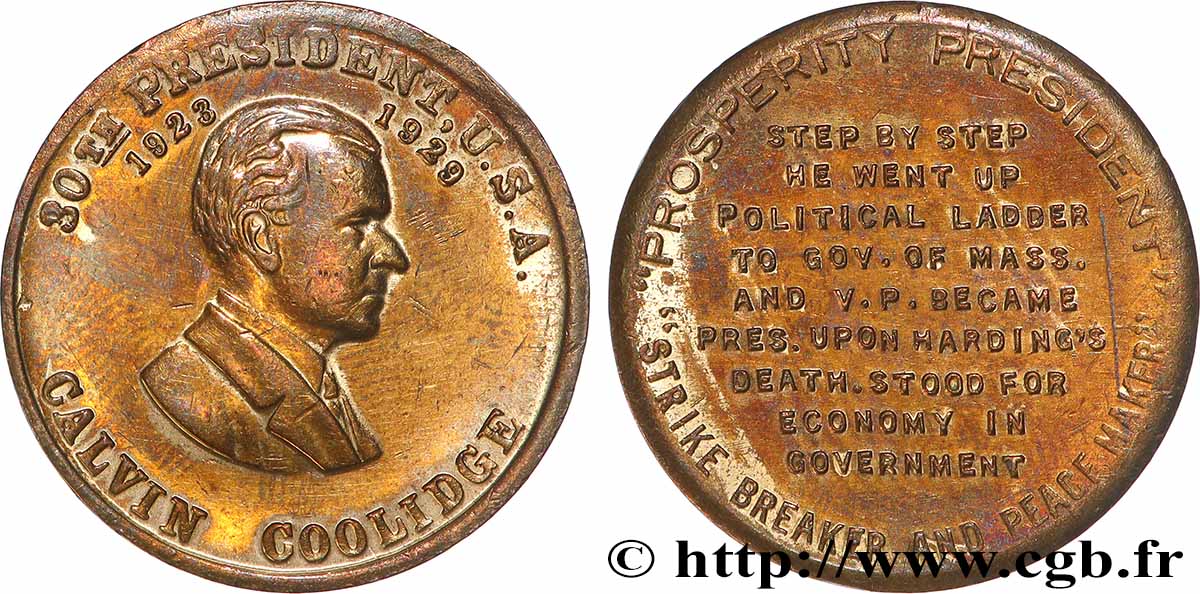 STATI UNITI D AMERICA Médaille, Calvin Coolidge q.SPL