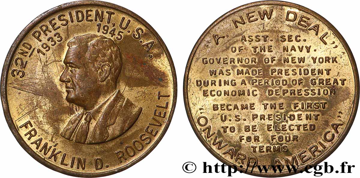 VEREINIGTE STAATEN VON AMERIKA Médaille, Franklin D. Roosevelt fVZ