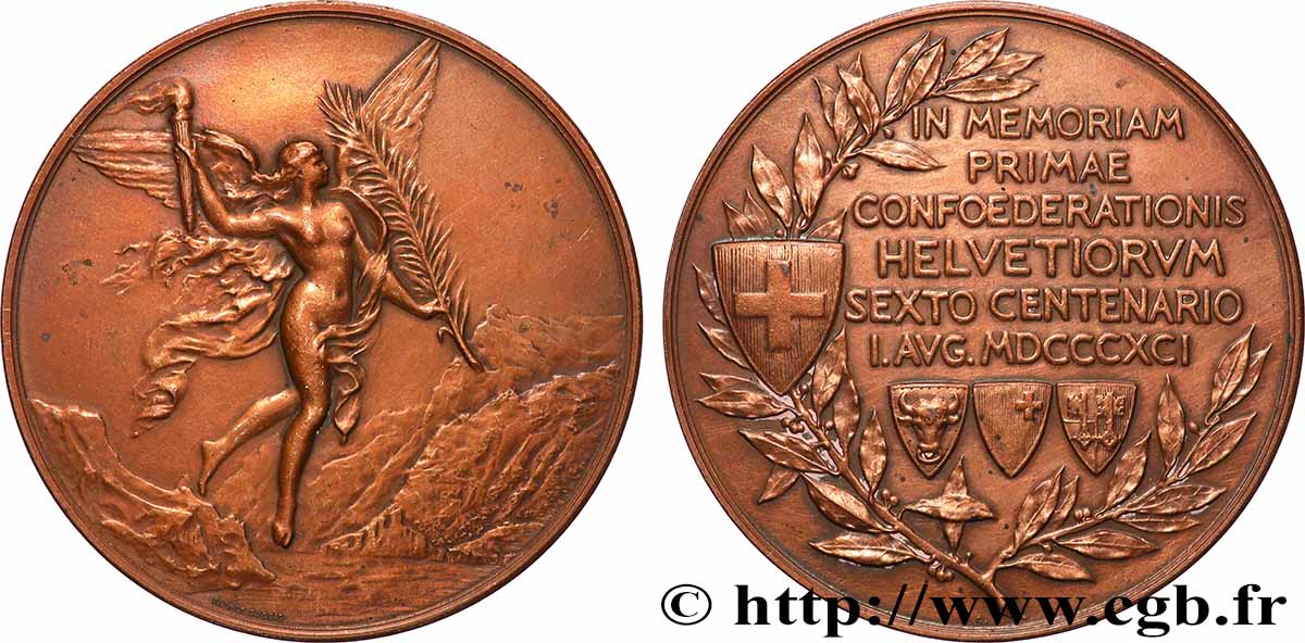 SCHWEIZ Médaille, Sixième centenaire de la Confédération helvétique SS