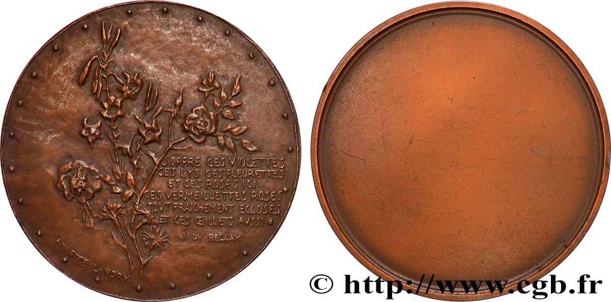 LITTÉRATURE : ÉCRIVAINS/ÉCRIVAINES - POÈTES Médaille, Joachim du Bellay TTB
