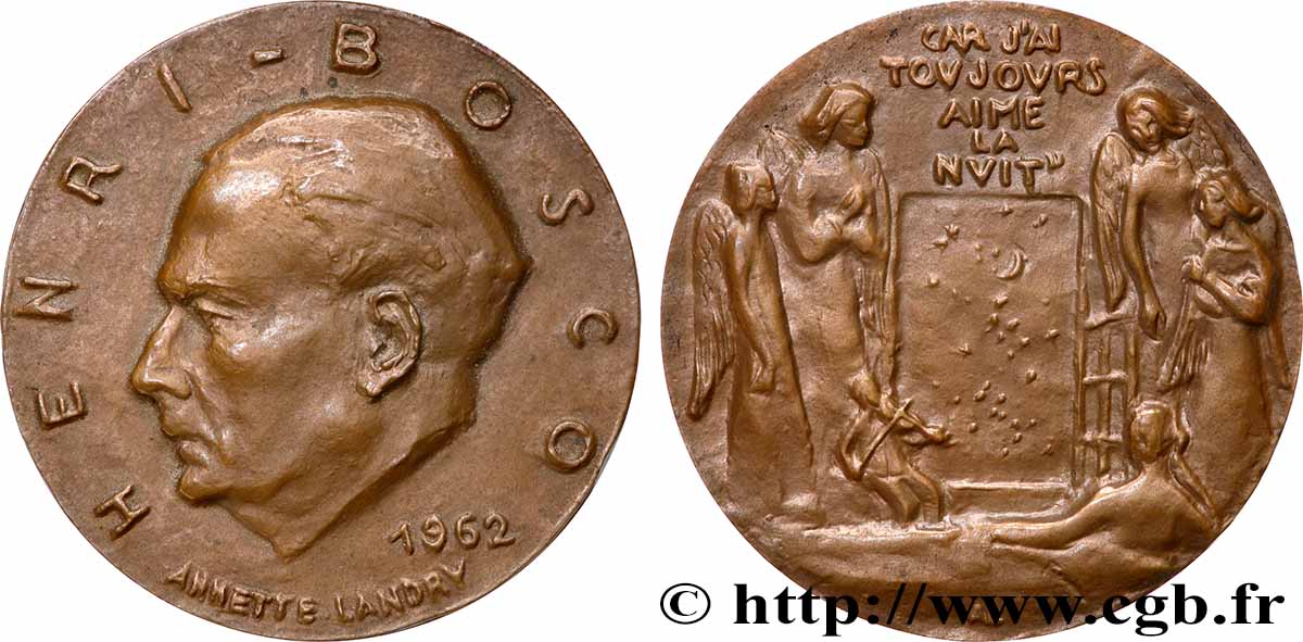 LITERATURE : WRITERS - POETS Médaille, Hommage à Henri Bosco AU