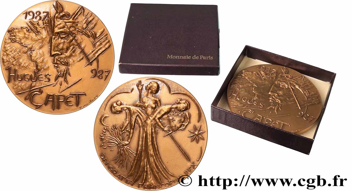 FUNFTE FRANZOSISCHE REPUBLIK Médaille, Millénaire Capétien, n°811 VZ+