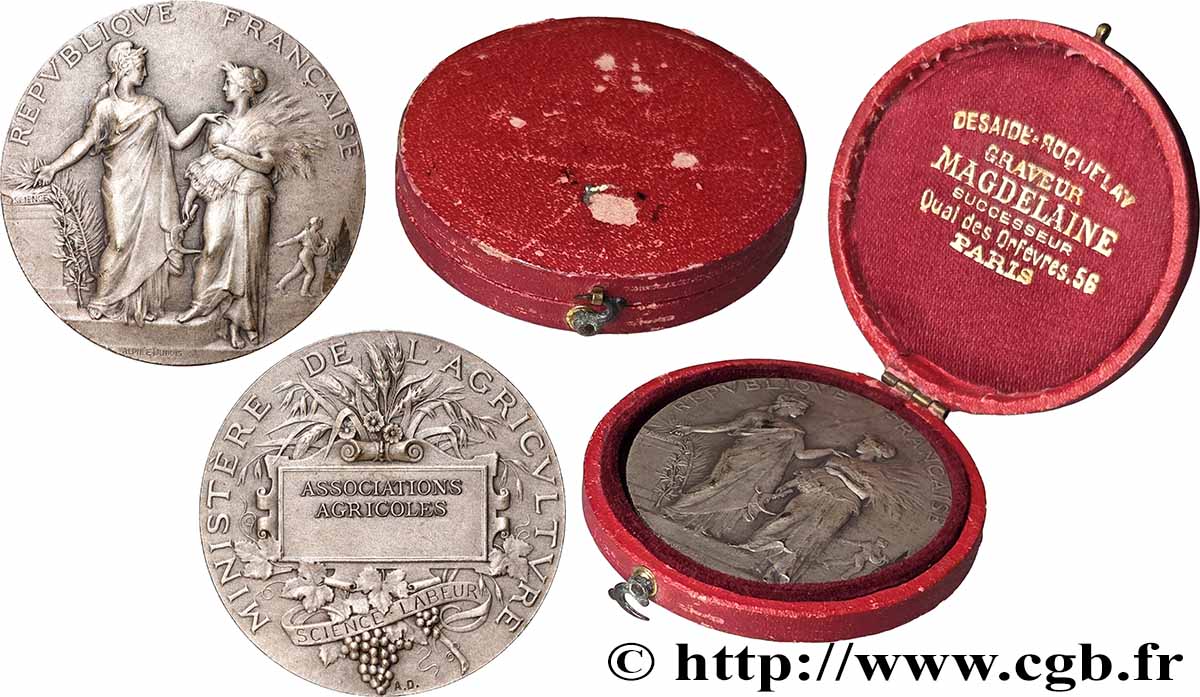 III REPUBLIC Médaille, Associations agricoles AU