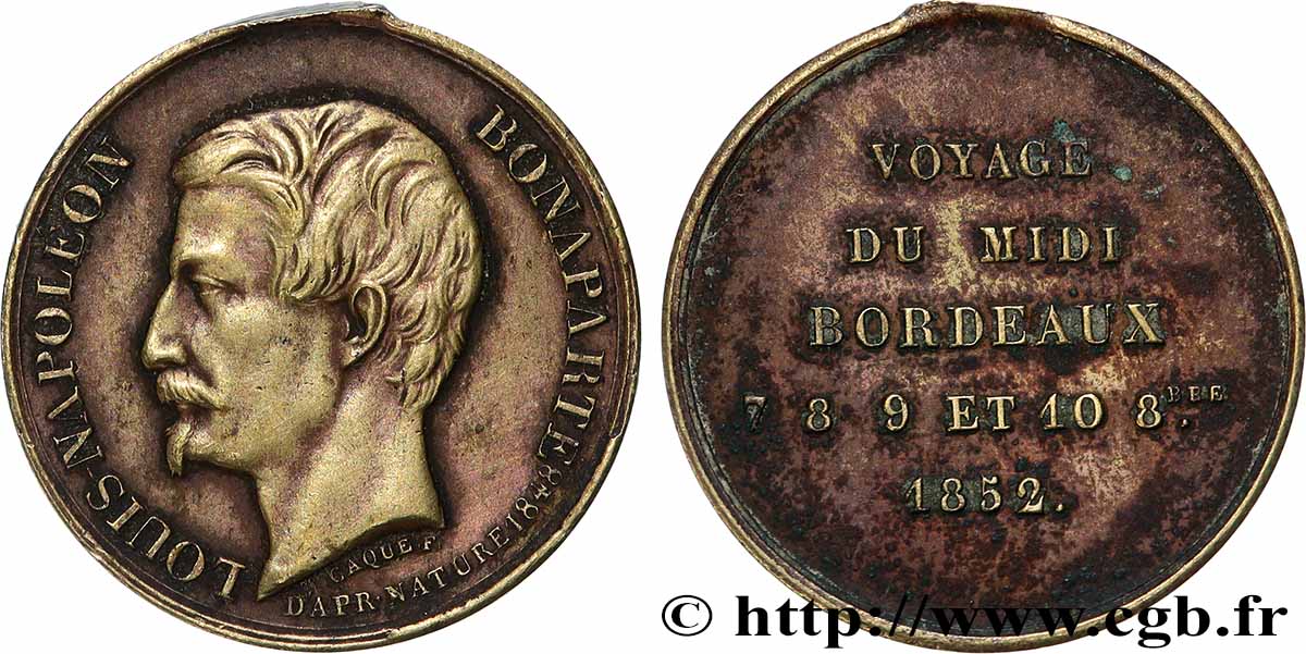 SECOND EMPIRE Médaille, Voyage du midi de Napoléon III TTB+