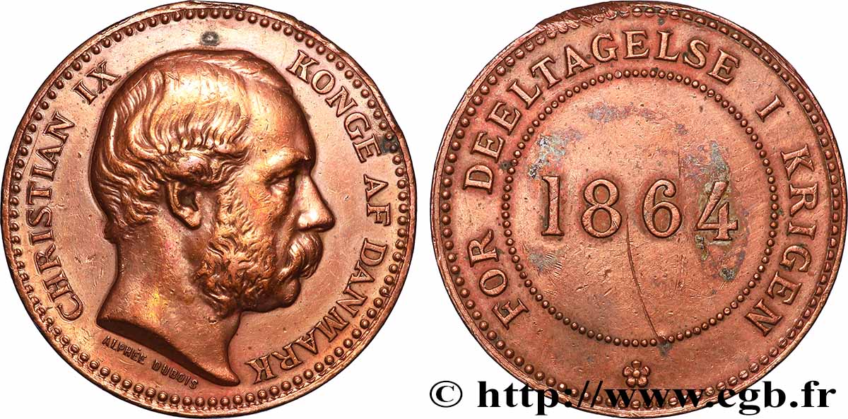 DANIMARCA - REGNO DI DANIMARCA - CRISTIANO IX Médaille, Participation à la Guerre des Duchés BB