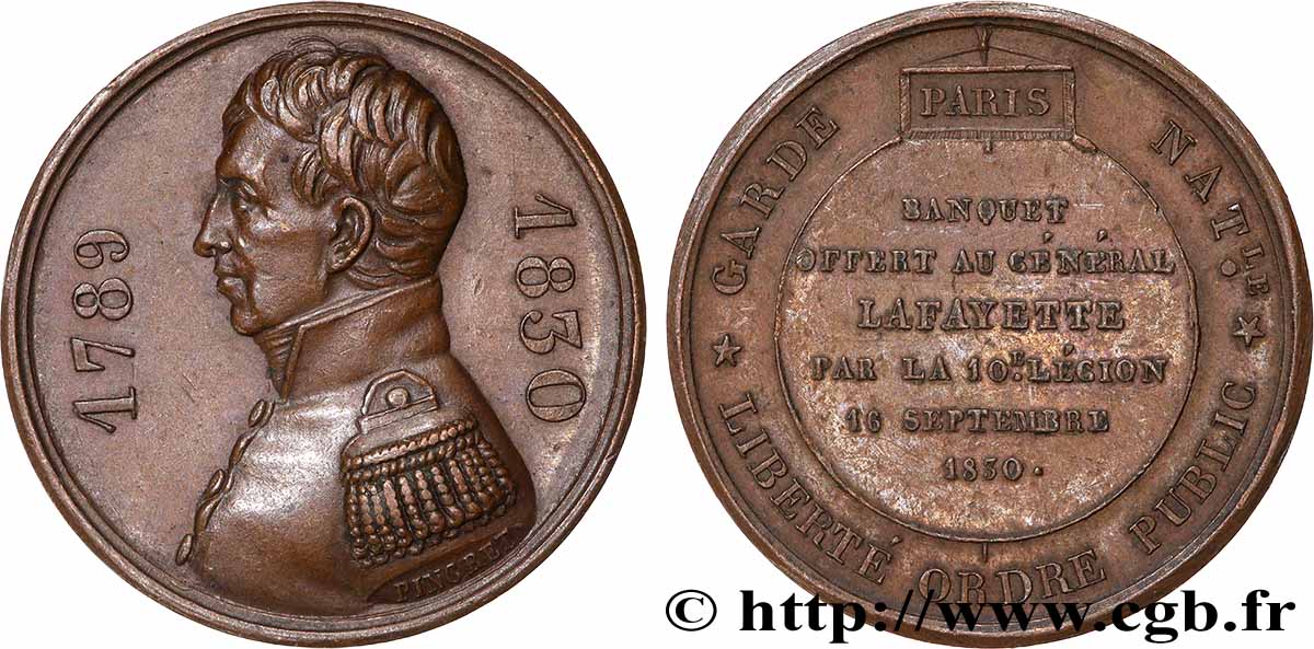 LUDWIG PHILIPP I Médaille, Banquet offert au général Lafayette fVZ