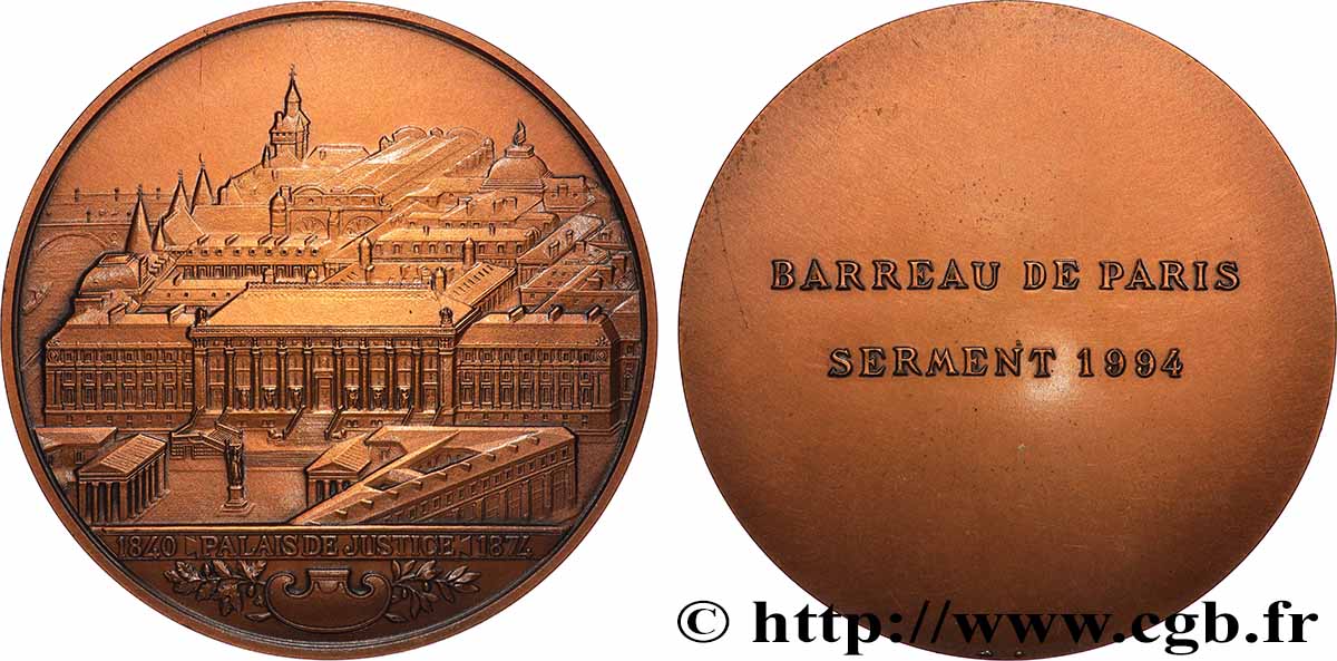 V REPUBLIC Médaille, Serment du barreau de Paris AU
