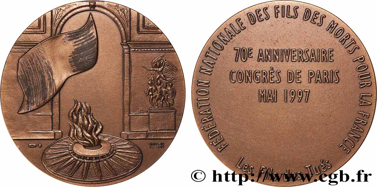FUNFTE FRANZOSISCHE REPUBLIK Médaille, Fédération nationale des fils des morts pour la France fVZ
