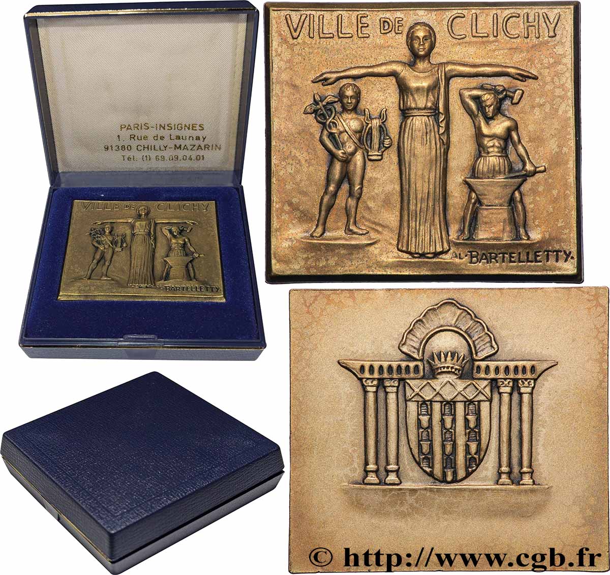 FUNFTE FRANZOSISCHE REPUBLIK Plaquette, Ville de Clichy fVZ