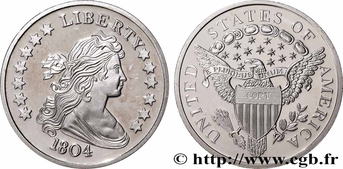 ÉTATS-UNIS D AMÉRIQUE Médaille, 1 Dollar Draped Bust, copy q.SPL