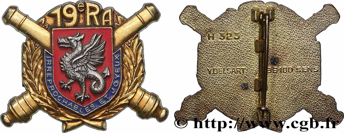 FRANKREICH Insigne, 19e régiment d artillerie fVZ