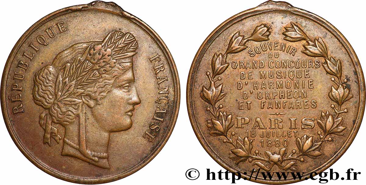 DRITTE FRANZOSISCHE REPUBLIK Médaille, Souvenir du grand concours de musique SS