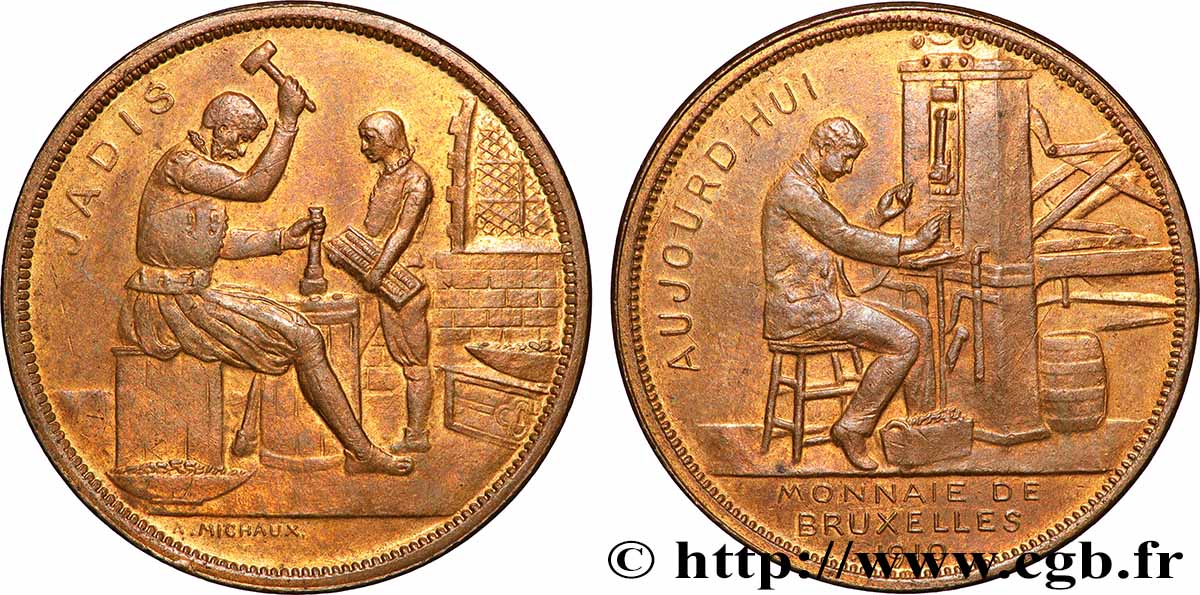 BELGIUM - KINGDOM OF BELGIUM - ALBERT I Médaille, Souvenir de la Monnaie de Bruxelles AU