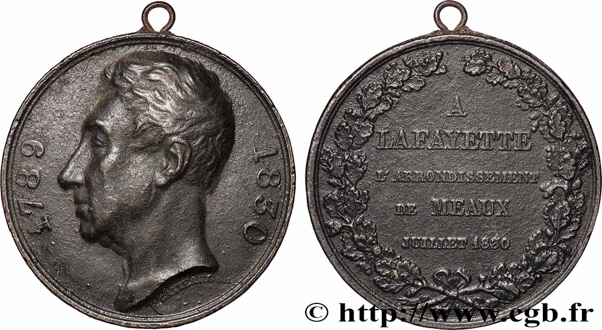 LAFAYETTE (MARIE-JOSEPH-PAUL-ROCH-YVES-GILBERT MOTIER, MARQUIS DE) Médaille, Ville de Meaux pour Lafayette MBC