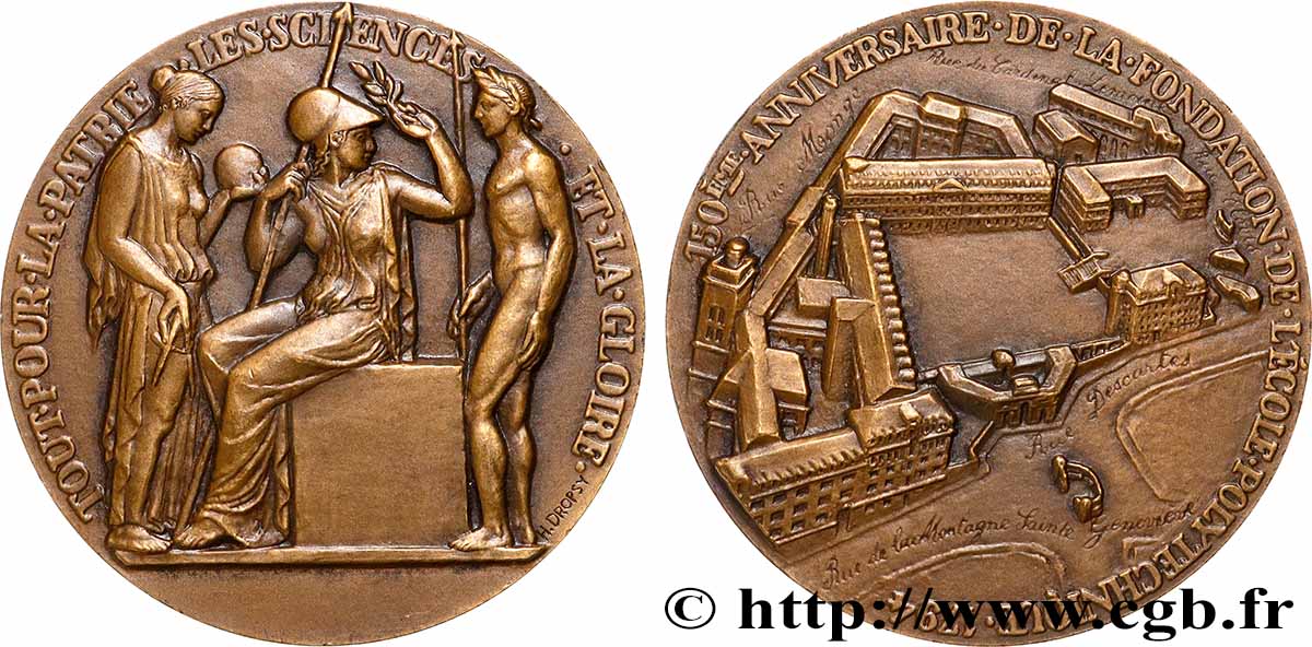 IV REPUBLIC Médaille, 150e anniversaire de la fondation de l’école polytechnique AU