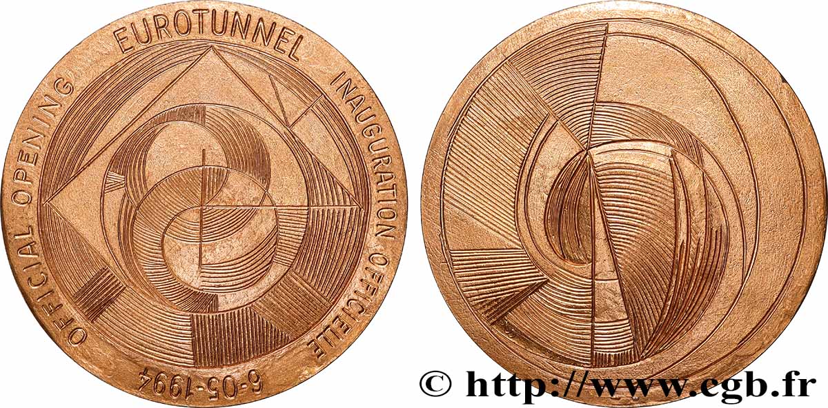 V REPUBLIC Médaille, Inauguration officiel de l’Eurotunnel AU