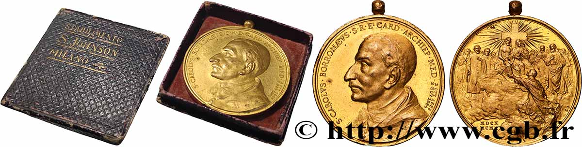 ITALIE - VATICAN - PIE X (Giuseppe Melchiorre Sarto) Médaille, Tricentenaire de la canonisation du Cardinal Charles Borromée VZ