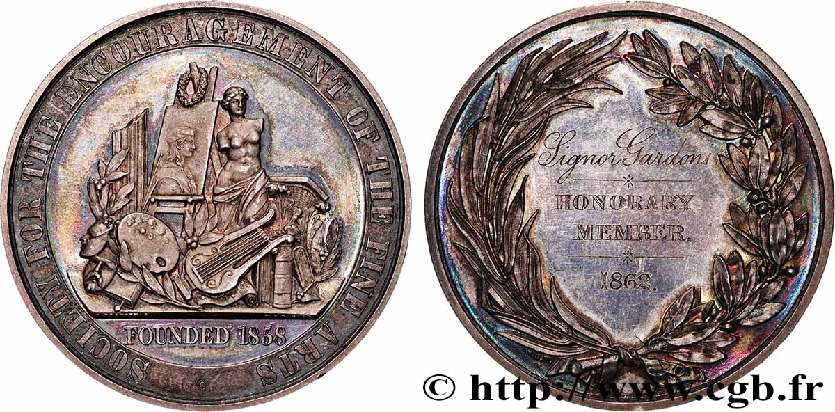 GREAT BRITAIN - VICTORIA Médaille, Société pour l’encouragement aux Beaux-arts AU