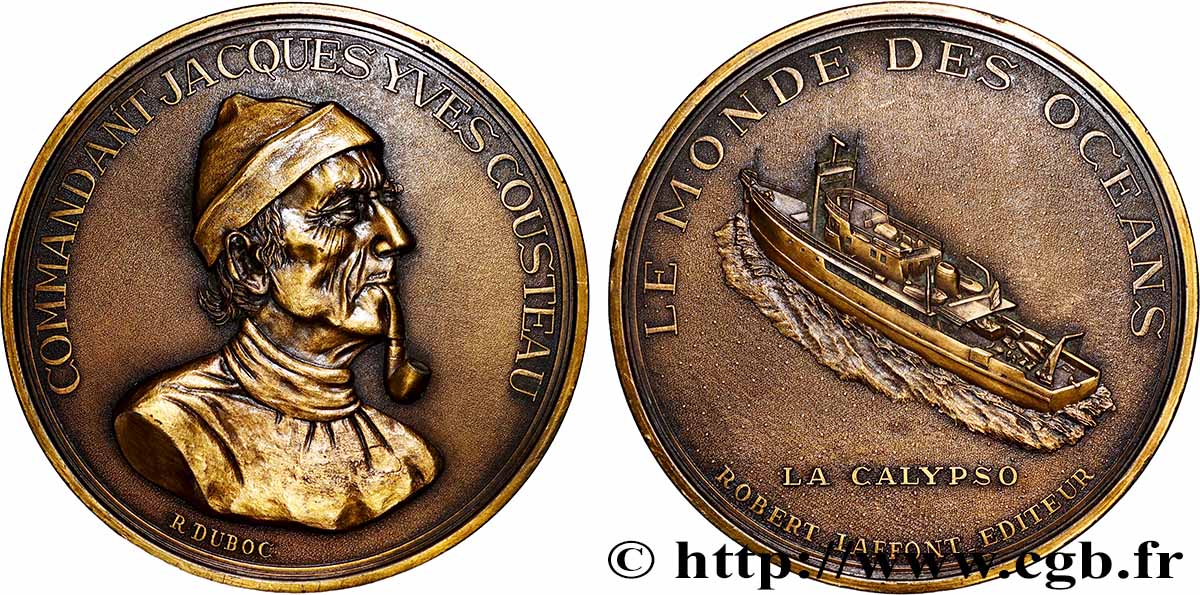 PERSONNAGES CÉLÈBRES Médaille, Commandant Cousteau, la Calypso AU