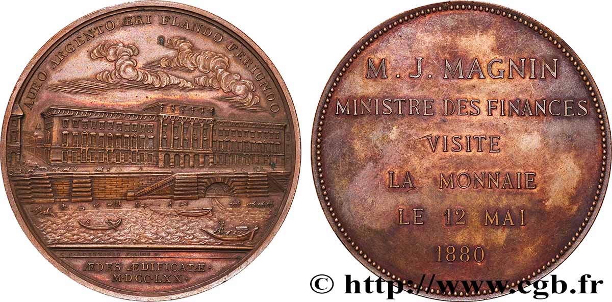 III REPUBLIC Médaille, Visite de la Monnaie AU