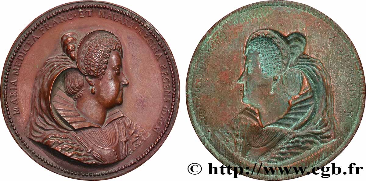 MARIE DE MÉDICIS Médaille, Marie de Médicis, tirage uniface, galvanoplastie TTB+