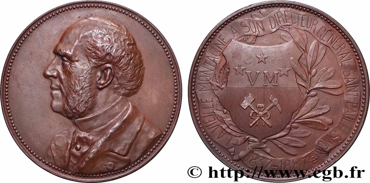 DRITTE FRANZOSISCHE REPUBLIK Médaille, Louis-Alexandre Saint Paul de Sincay, La Vieille Montagne VZ