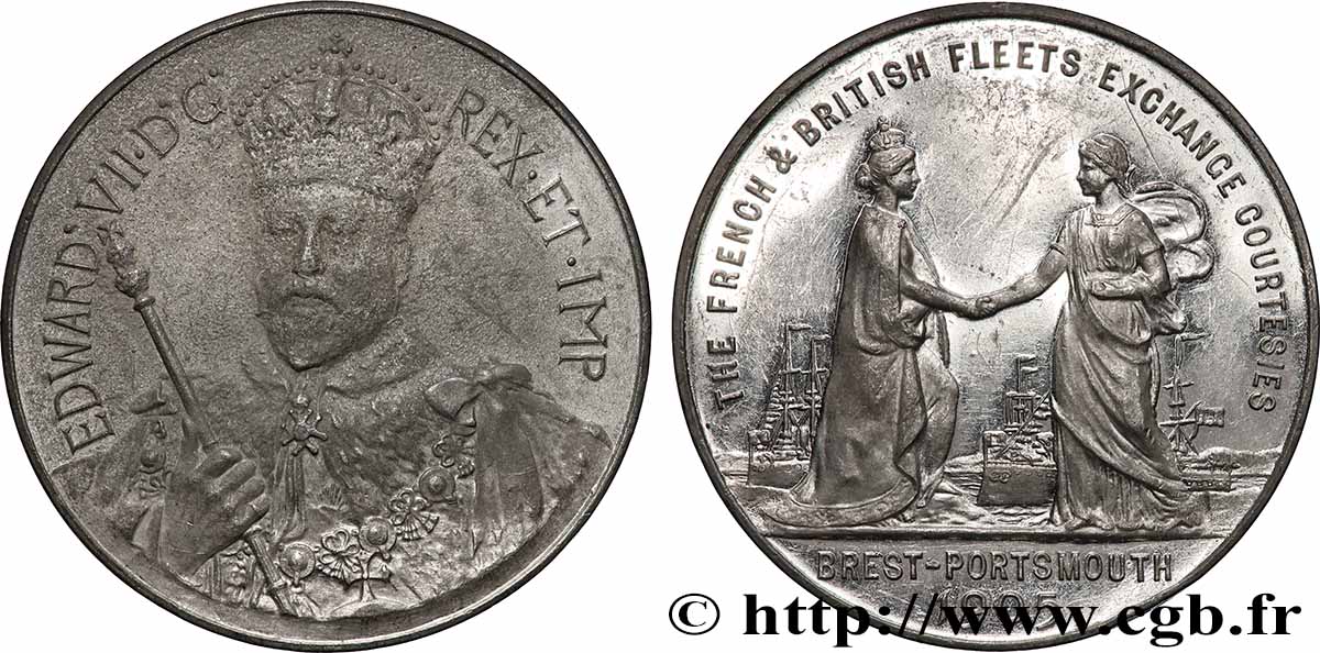 GRANDE-BRETAGNE - ÉLISABETH II Médaille, Commémoration de l’alliance entre la Grande-Bretagne et la France TB+/TTB