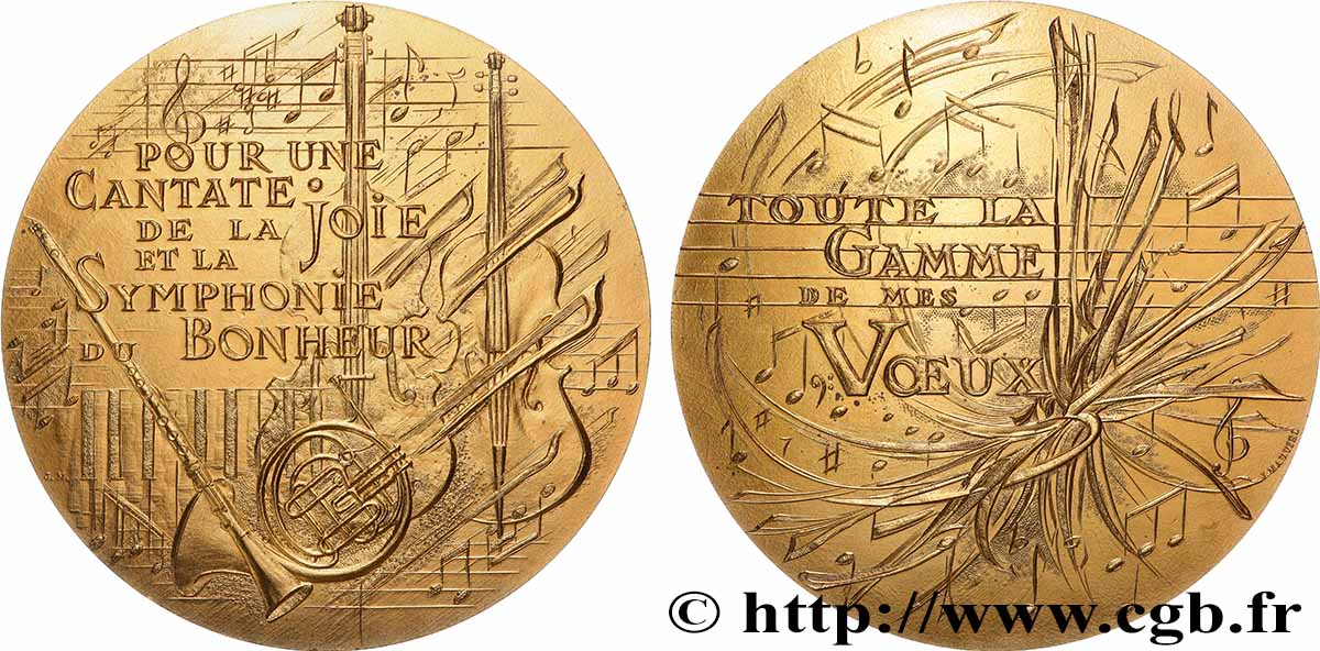 QUINTA REPUBLICA FRANCESA Médaille de vœux, Pour une cantate de la joie SC