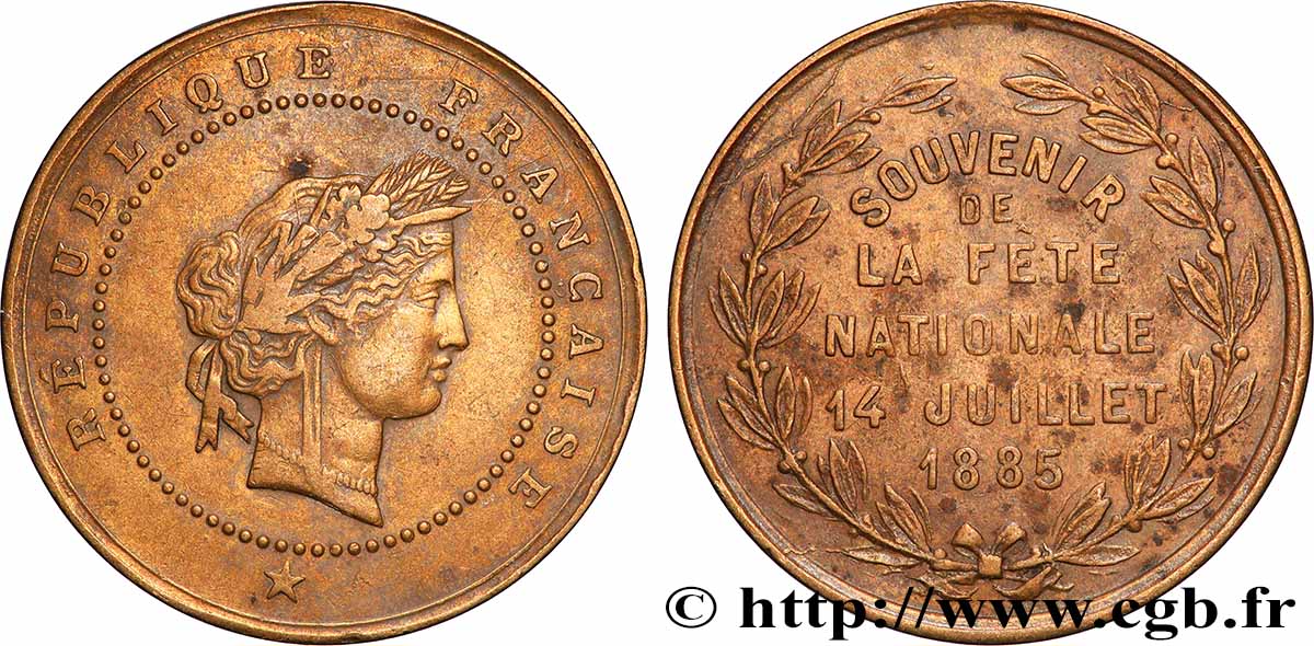DRITTE FRANZOSISCHE REPUBLIK Médaille, Souvenir du 14 juillet fVZ