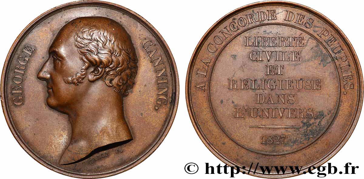 GRAN BRETAÑA - JORGE IV Médaille, Hommage à George Canning EBC