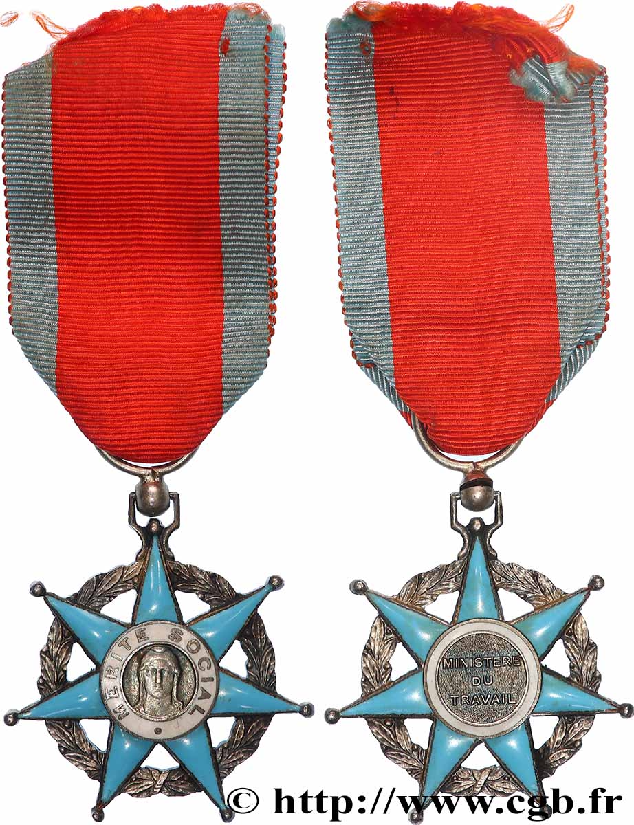 DRITTE FRANZOSISCHE REPUBLIK Médaille de l’ordre du mérite sociale fVZ