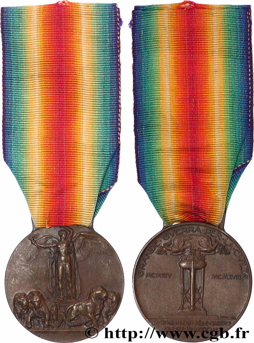 ITALIE - VICTOR EMMANUEL III Médaille, Grande Guerre pour la Civilisation SS