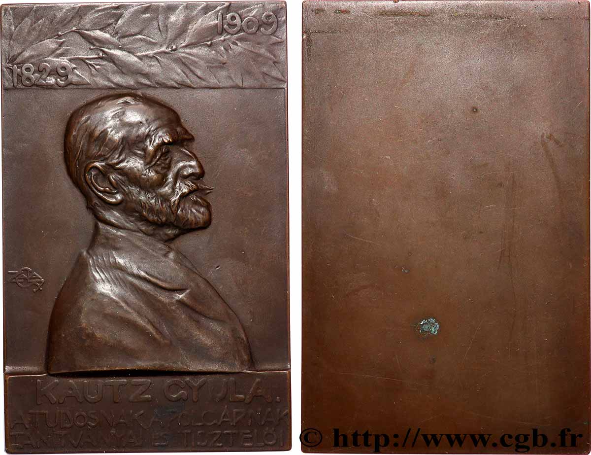HUNGRíA Plaquette, Hommage à Kautz Gyula EBC