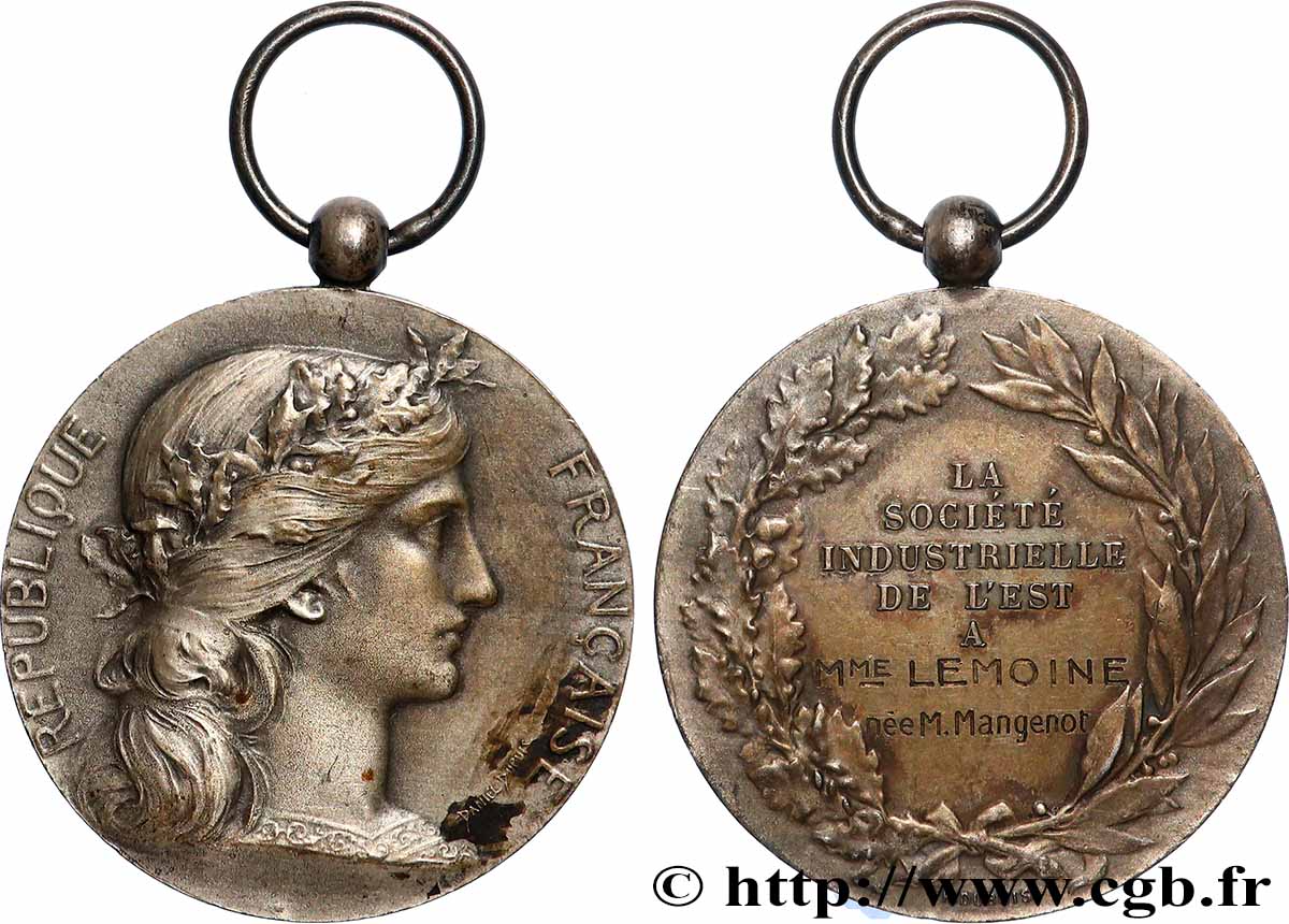 DRITTE FRANZOSISCHE REPUBLIK Médaille, Société industrielle de l’Est SS