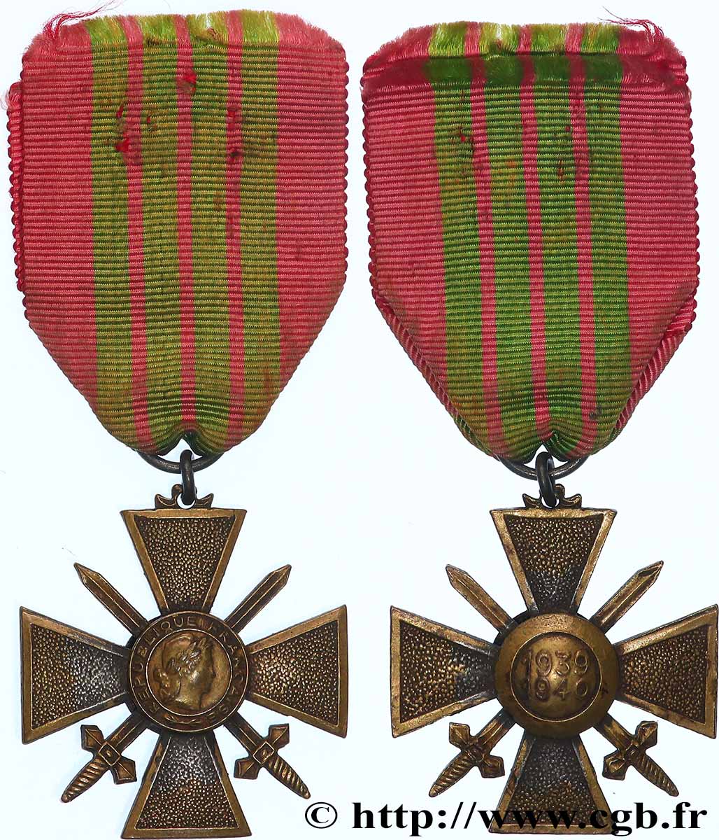ETAT FRANÇAIS Croix de guerre, 1939-1940 SS
