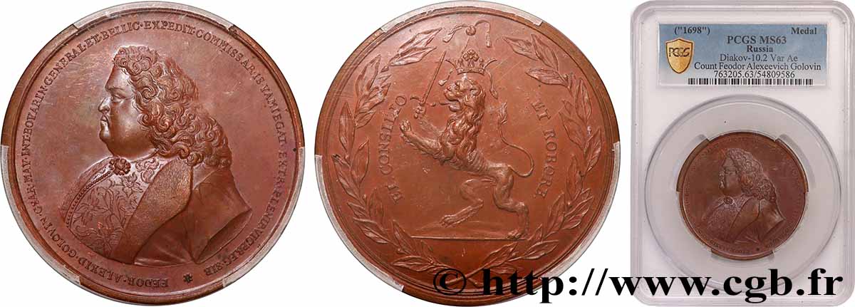 RUSSIE Médaille, Comte Fyodor Alekseyevich Golovin, Général-amiral SPL63